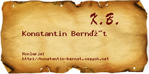Konstantin Bernát névjegykártya